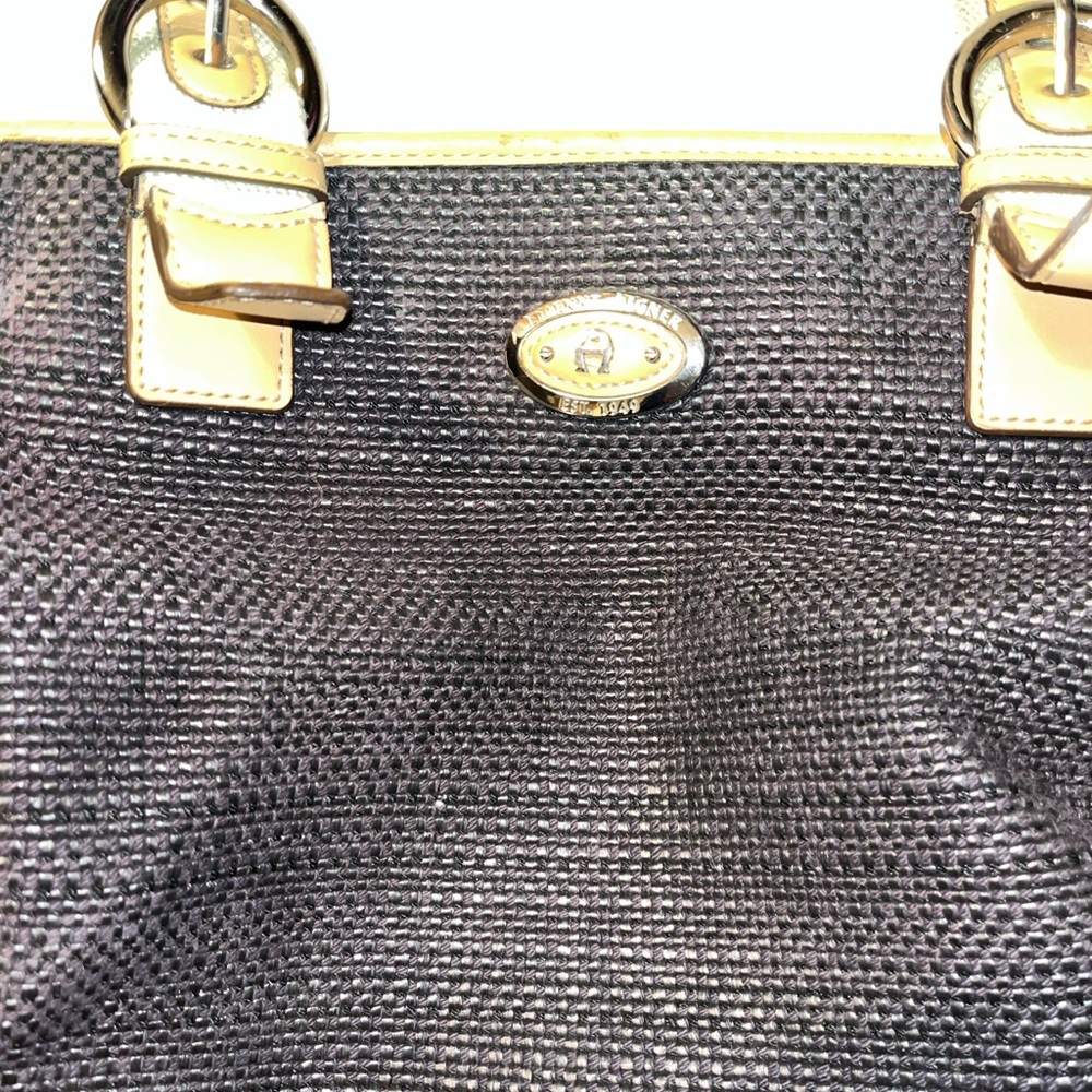 Etienne Aigner Black Woven Tote